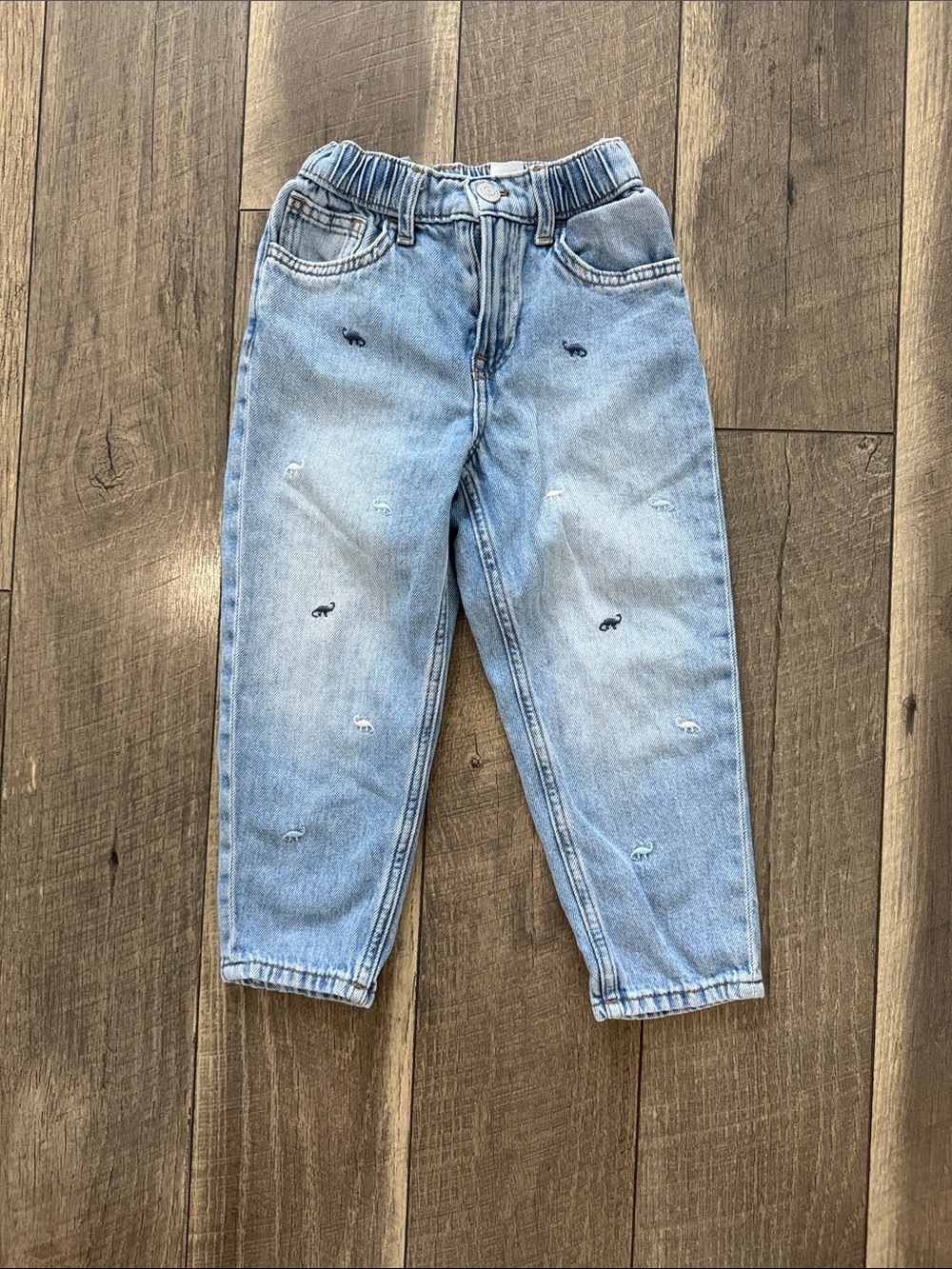 H&M Light Blue Kids Denim Jeans with Tiny Embroidered Motifs